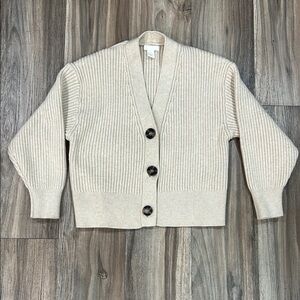 H&M Beige Button-Up Cardigan